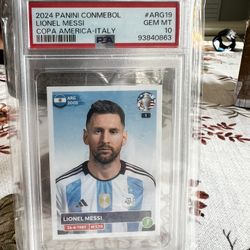 2024 panini conmebol Lionel Messi Copa América - ITALY # 19  GEM MT 10