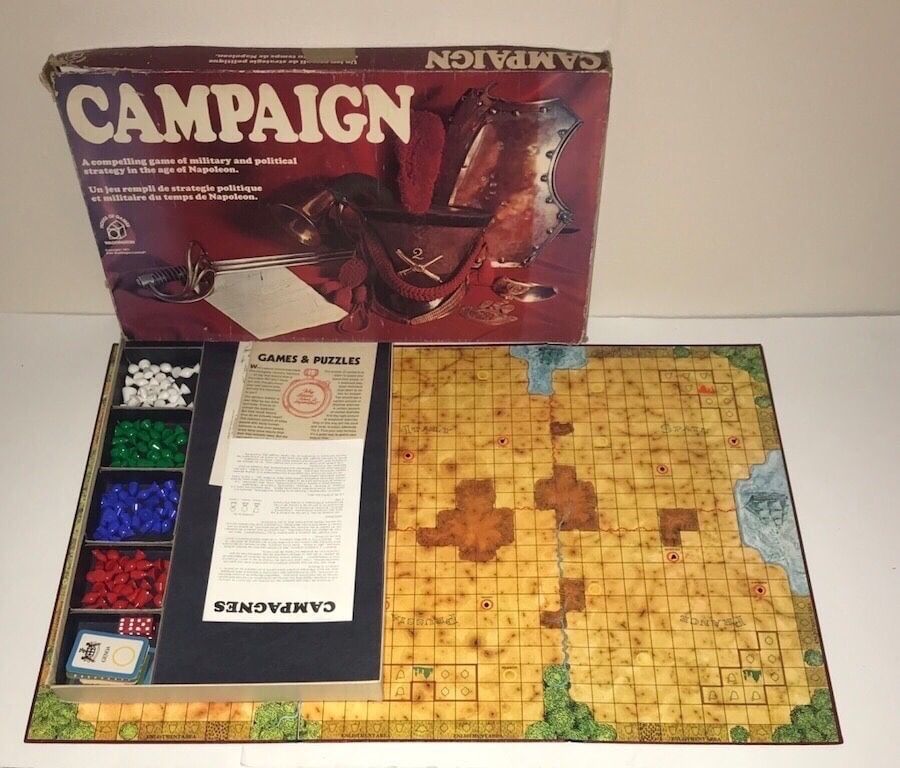 Rare Vintage Campaign Board Game instructions are in French