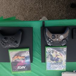 🔥 TWO Xbox One X Consoles (One is the Project Scorpio Edition) + Premium Controller + Standard Controller + Games — TRADE ONLY for PS5 Disc Edition 