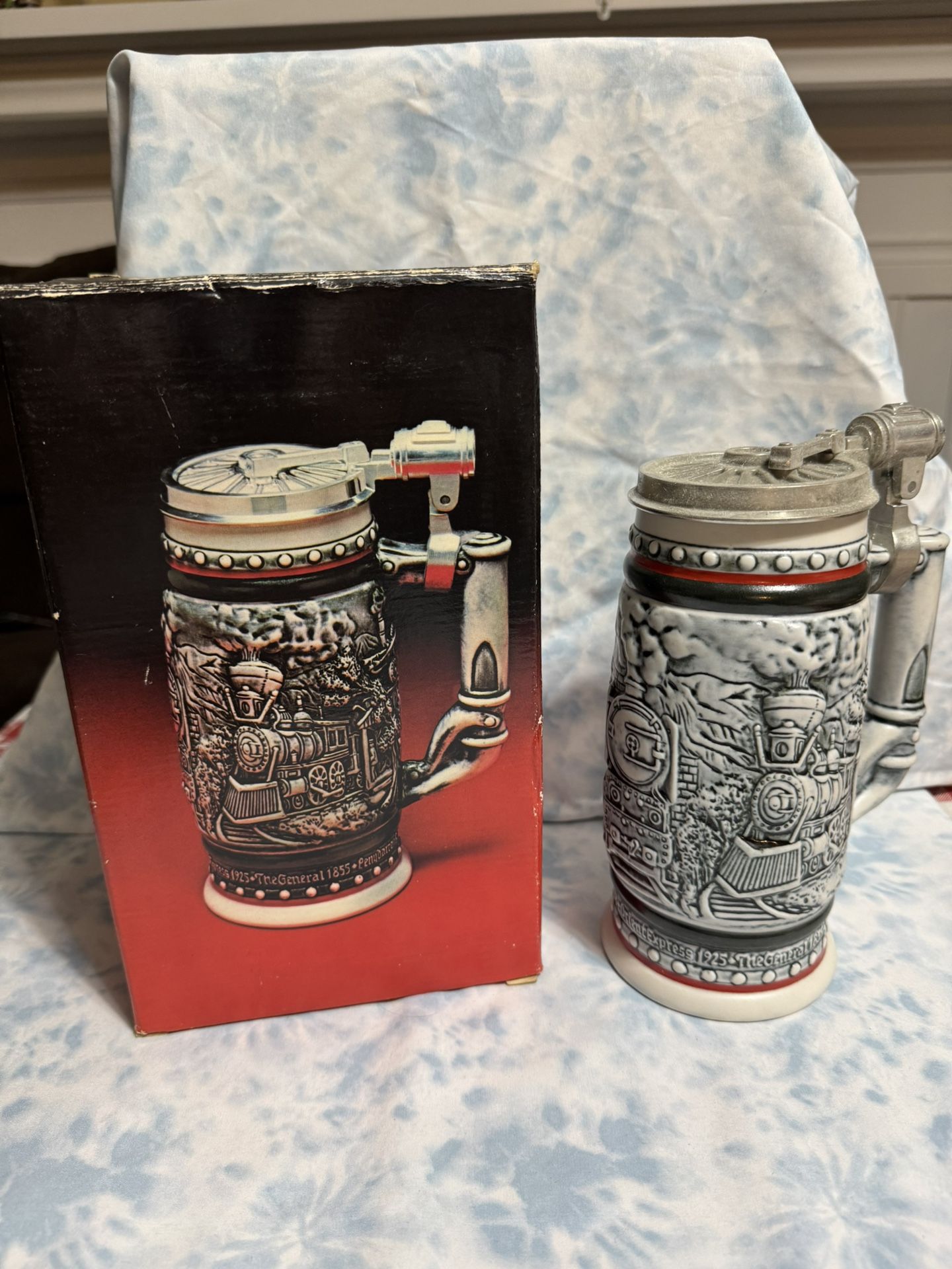 Avon 1982 “Age of the Iron Horse” Ceramic Stein In Box