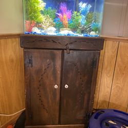 10 gallon fish tank, including Stand wood