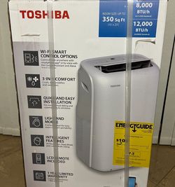 Toshiba - 12,000 BTU Portable Air Conditioner With Dehumidifier Wifi And Remote Control Up To 350SF