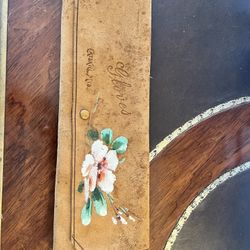 Beautiful Vintage Antique Leather Glove Case Or Wallet Floral Motif