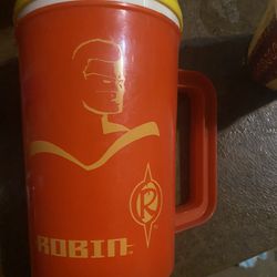 Vintage Robin Thermos Cup With Lid