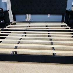 King sized mattress and bed frame $200 for both, moving.