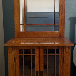 Vintage Oak Hall Tree Solid Excellent Condition 