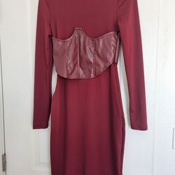 Burgundy Corset Dress