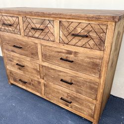 New 9 Drawer Rustic Dresser With Extra Deep Drawers! 