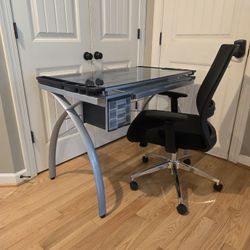 Glass Draft Desk With Free Chair 