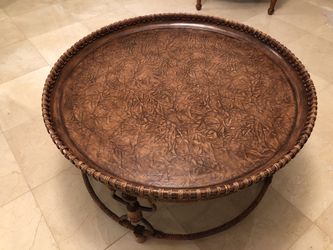 Coffee table salon wood antique from auction