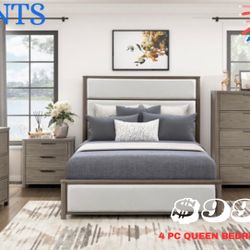 🇺🇸 4 PC QUEEN BEDROOM SET 🇺🇸