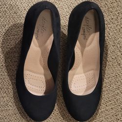 Black Suede Wedge Heels