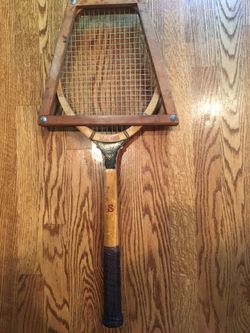 Vintage Mercer Beasley Signature tennis racket with press. $23-