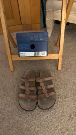 SAS Brown Leather Strappy Sandals