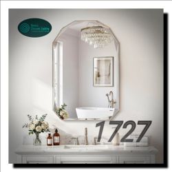 🌟 Modern 24x36 Frameless Arched Bathroom Vanity Mirror – Beveled Edge Wall Mirror