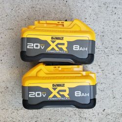 Dewalt 20v Batteries Powerpack 8.0 Ah XR  Price For Both  Brand  New 