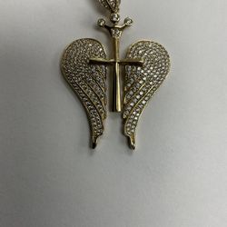 14k Angel Wing Pendant 