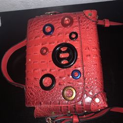 crocodile skin red purse 