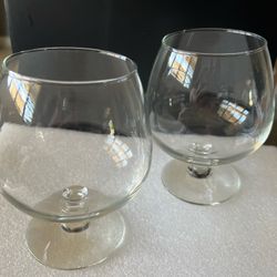 VTG 2 Lrg 24oz Glass Footed Brandy Sniffers/Red Wine(5.75”HX3”D)3 Sets Available