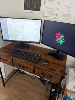 Dual 27" Monitors Setup (Acer & AOC) - Perfect for Work, Study, or Gaming