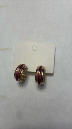 Red And gold enamel hoops