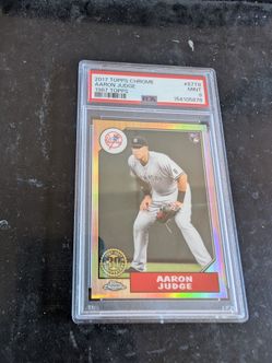2017 Topps Chrome Aaron Judge Rookie Card PSA9