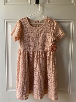 Girls Pink Lace Dress size 6