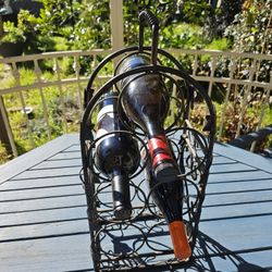 Rod Iron Wine Bottles Display