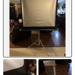 Vintage Radiant 40x 40” Super Colormaster Retractable Project Screen W/ Tripod