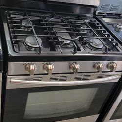Gas Five Burners Stainless Range Everything Works With Warranty 