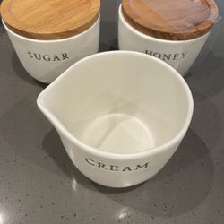 Ceramic Sugar, Honey, and Cream Set