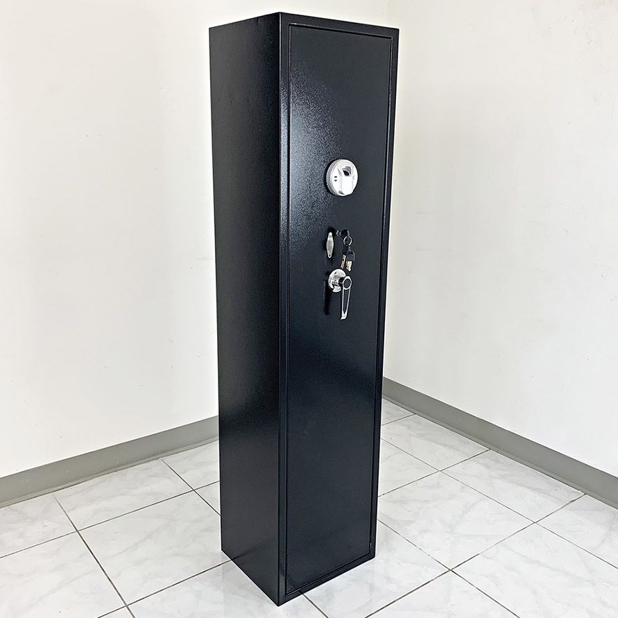 (New) $199 Large 5-Rifle Gun Safe Box Biometric Fingerprint 14x12x57”