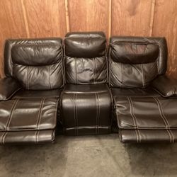 Leather Recliner Couch Sofa - Free Delivery 