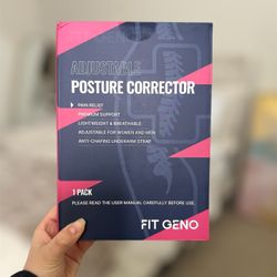 Adjustable Posture Corrector – Unisex Back Support, Pain Relief (Fit Geno, Size M)