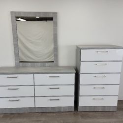 Dresser Whit Mirror And Chest - Cómoda Con Espejo Y Gavetero 