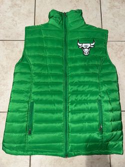 Chicago Bulls Green Puffer Vest Men’s Large NBA Full Zip Constellation SKYHIGH