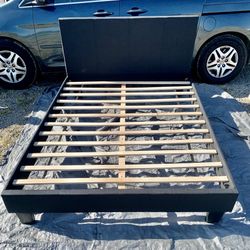Queen Black New Fabric Bed 