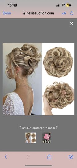 CJL HAIR Large Messy Bun Hair Piece Wavy Curly Scrunchies Synthetic Chignon Ponytail Hair Extensions Thick U