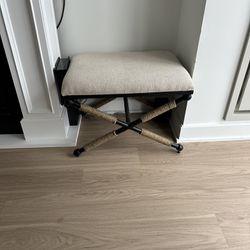 Two Ashburn Campaign Accent Stool Buff