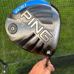 Ping G30 9 Degree Driver With Pro Longhorn  60 S Shaft.