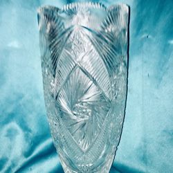 Vintage Czechoslovakia, Mid-20th Century 24k Crystal Vase