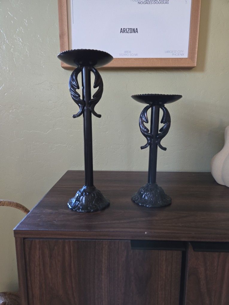 Cast IRON CANDLE HOLDERS