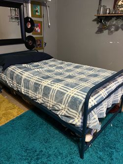 Twin bed frame and mattress