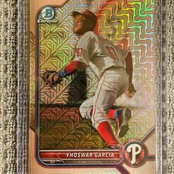 Yhoswar Garcia 2022 Bowman Chrome Prospects Rose Gold Mojo SuperFractor 1/1!