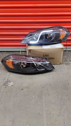 LED DRL FOR 2006-2013 CHEVY IMPALA BLACK AMBER HEADLIGHT LAMP REPLACEMENT