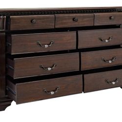 Espresso 9 drawers Dresser