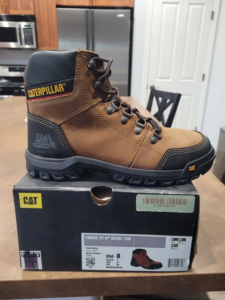 CAT WORK BOOTS STEEL TOE SIZE 8