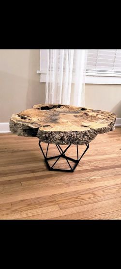 Burl/spalted BoxElder live edge wood slab coffee table