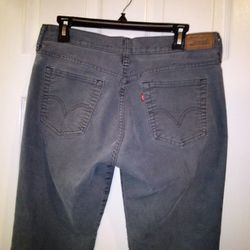 Levi's 505 Straight Leg Gray Corduroy Pants Size 10 Medium 