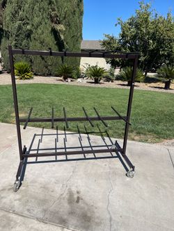 Heavy Duty Folding chair Storage Rack with wheels